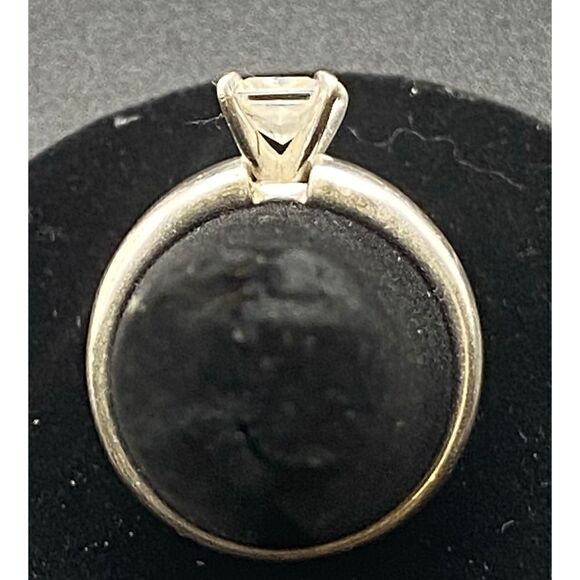 Sterling silver 925 cubic zirconia princess cut 1 karat ring size 8.5 - Picture 9 of 10